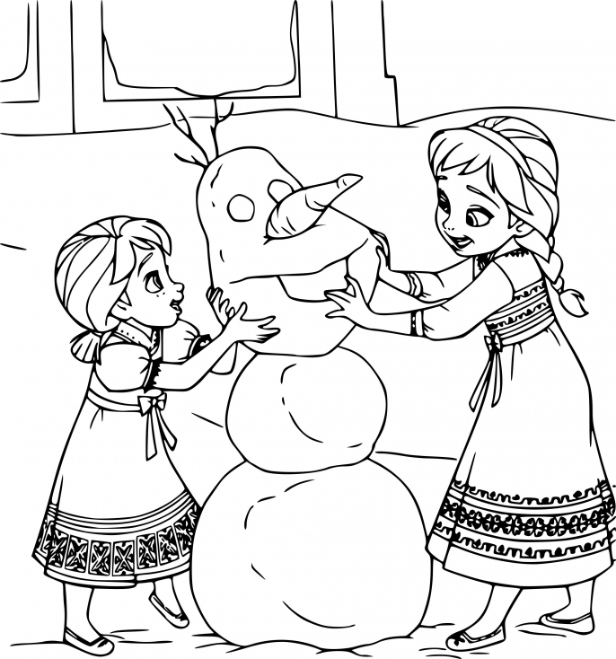 Coloriage Petites Elsa Et Anna À Imprimer serapportantà Elsa Coloriage À Imprimer