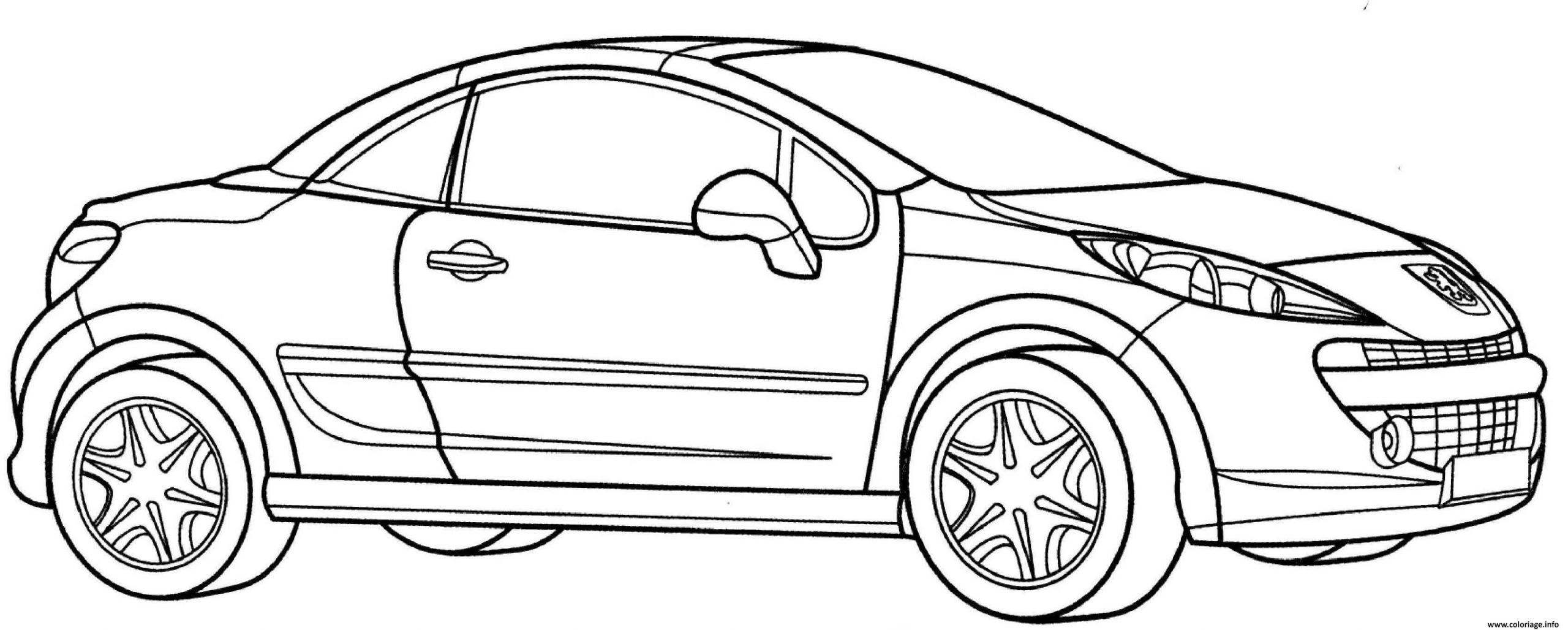 Coloriage Peugeot 206 Cc Dessin Voiture À Imprimer intérieur Coloriage Dessin Accident De Voiture