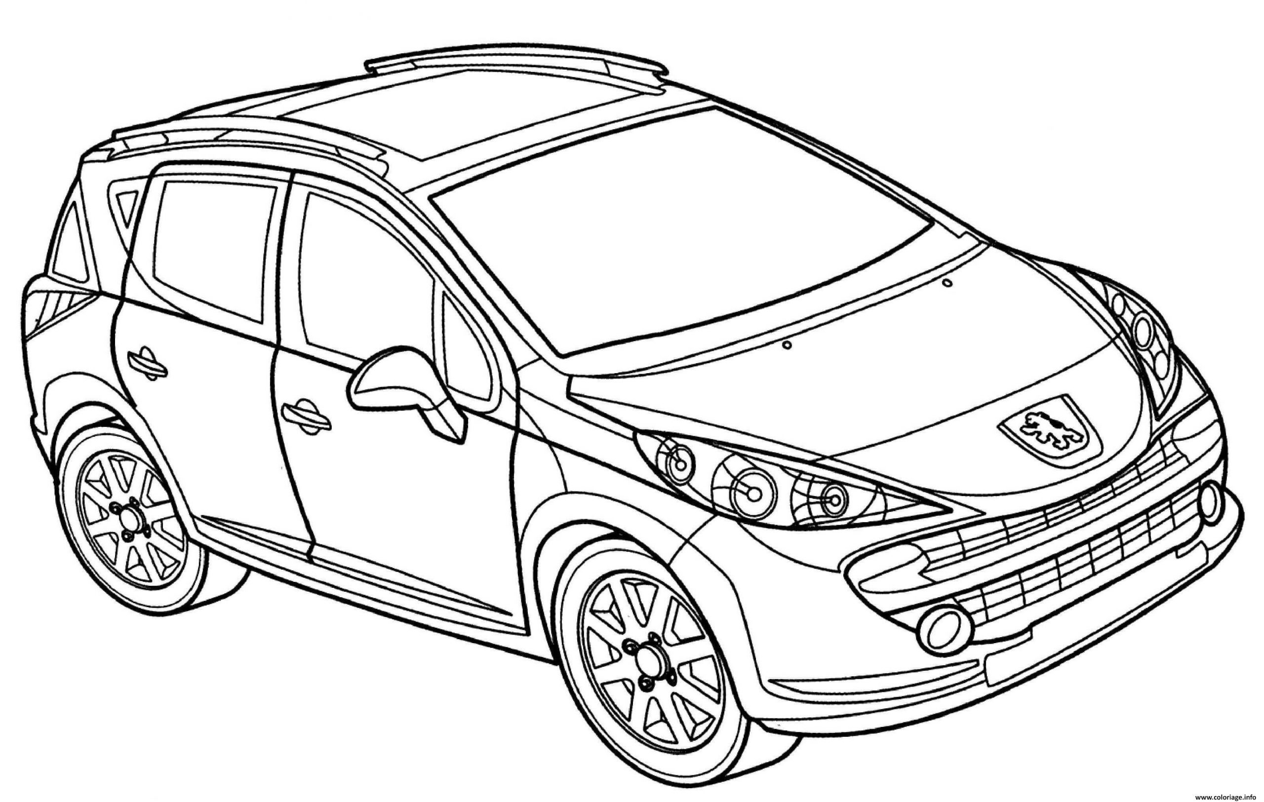 Coloriage Peugeot 207 Sw Dessin Voiture À Imprimer destiné Coloriage Voiture À Imprimer