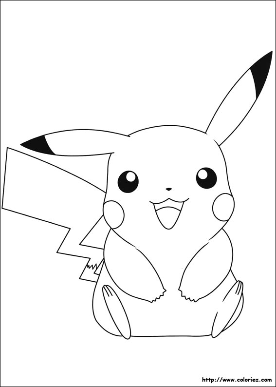 Coloriage - Pika-Pika Pikachu dedans Coloriage Comment Dessiner Pikachu