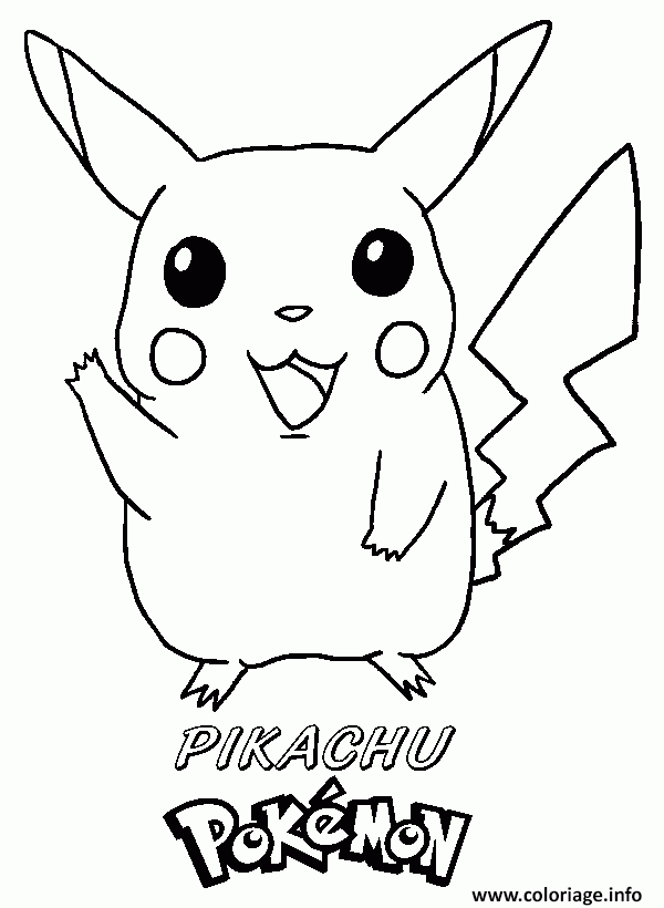 Coloriage Dessin Pikachu  Arouisse.com