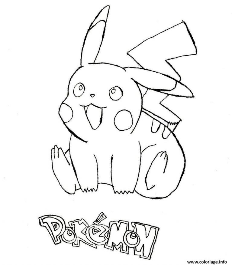 Coloriage Dessin Pikachu  Arouisse.com