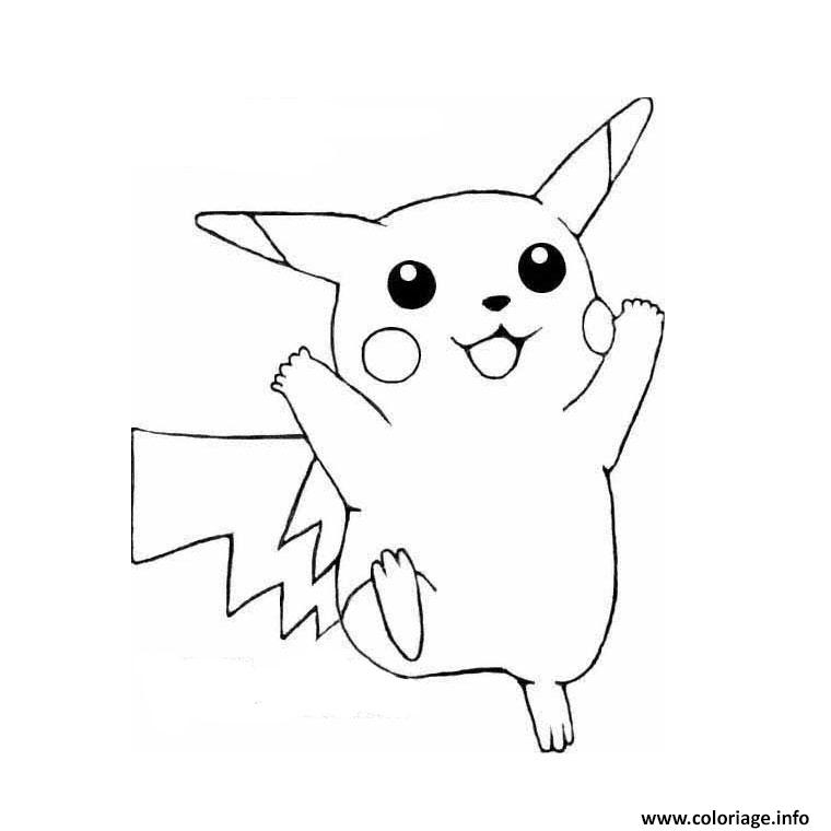 Coloriage Pikachu Facile - Jecolorie pour À Dessiner Pikachu,