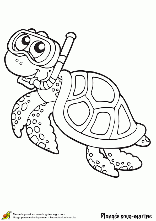 Coloriage Plongee Sous Marine Tortue Sur Hugolescargot dedans Coloriage Tortue