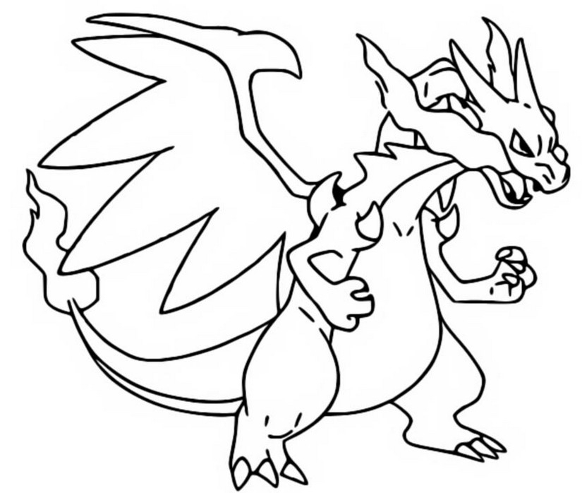 Coloriage Pokémon Méga Évolués : Mega X Dracaufeu 6 6 serapportantà Coloriage Mega Mewtwo Y