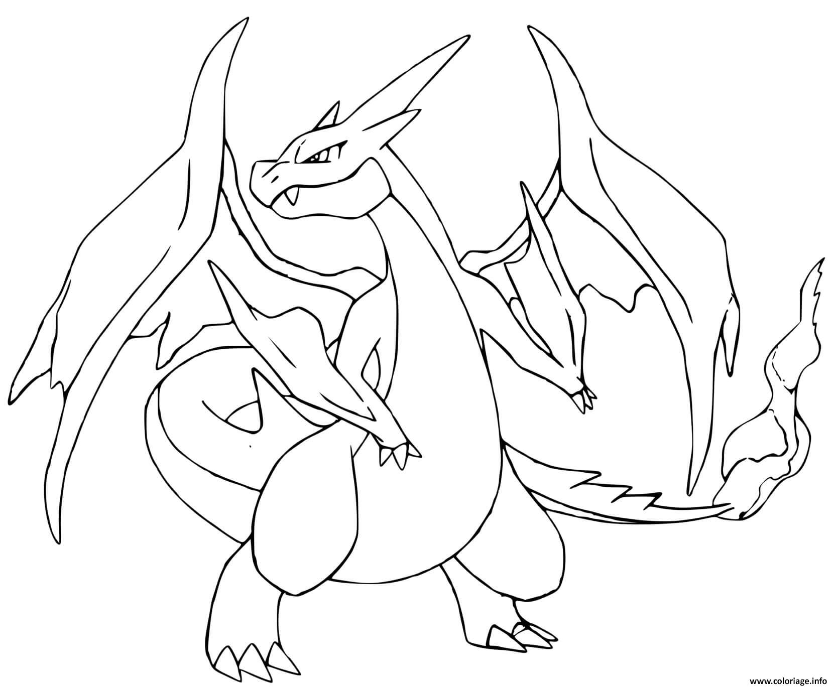 Coloriage Pokemon Mega Evolution Y Dracaufeu 6 - Jecolorie avec Dracaufeu Y Coloriage