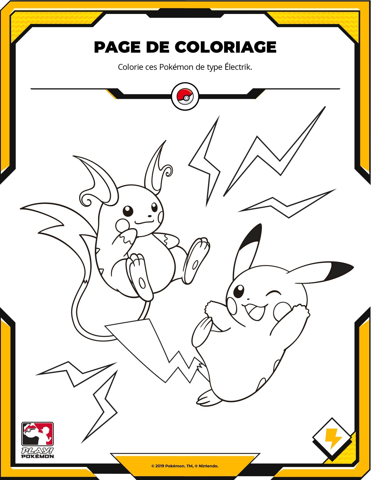 Coloriage Pokémon : Pikachu Et Raichu | Coloring Pages dedans Dessin Pikachu