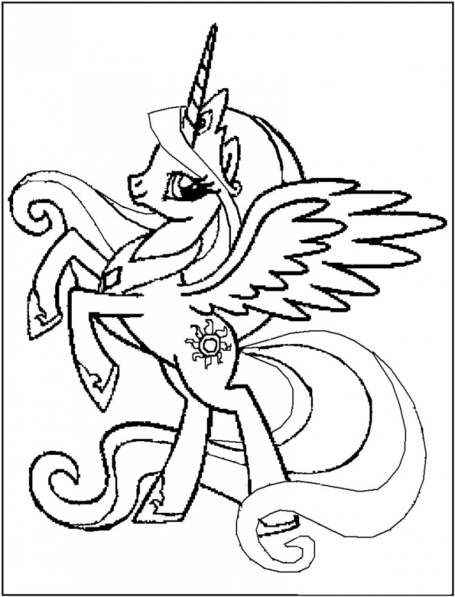 Coloriage Poney Licorne Dessin Gratuit À Imprimer pour Coloriage Licorne Dessin A Imprimer Gratuit