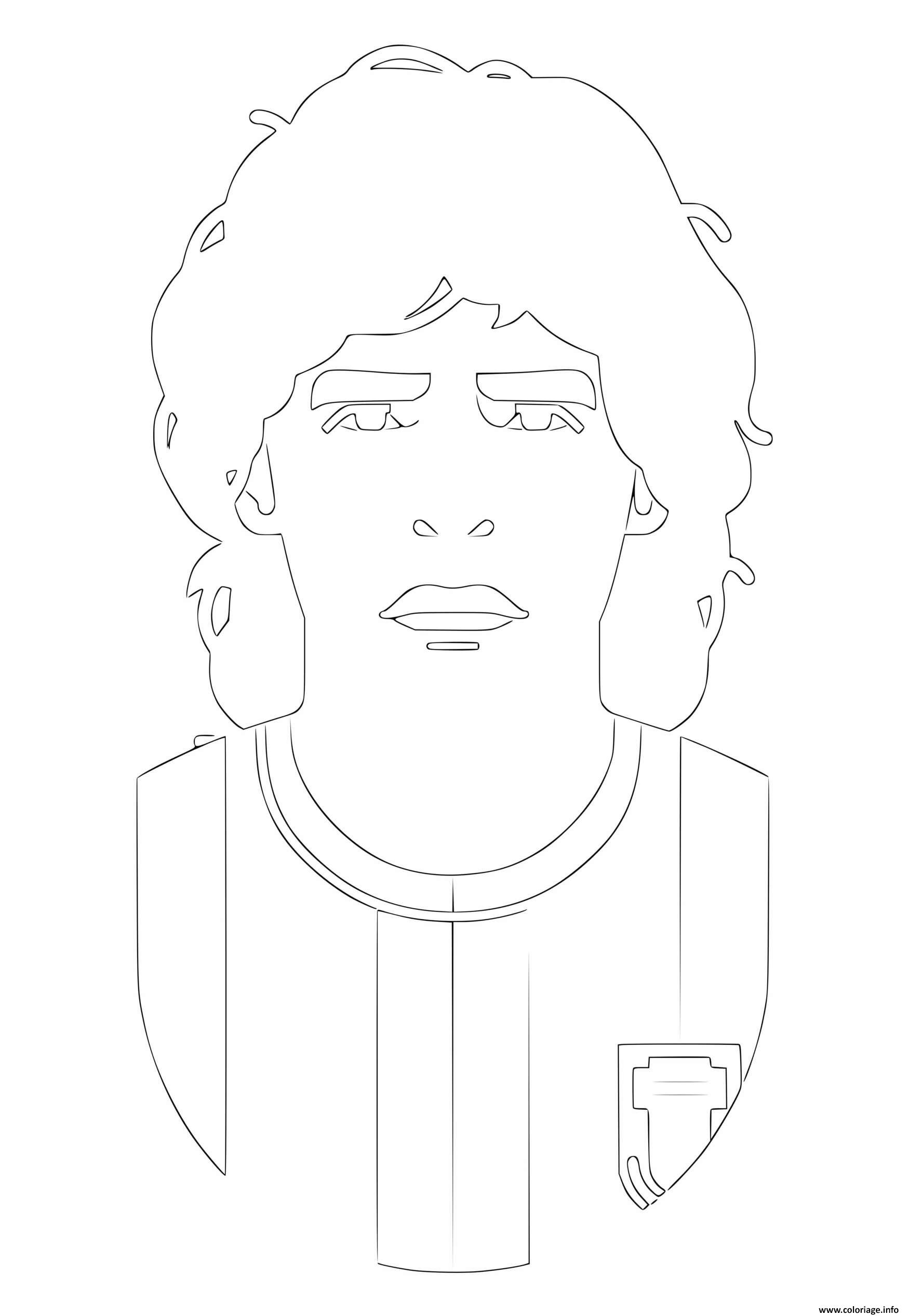 Coloriage Portrait Du Joueur De Foot Maradona Diego Dessin encequiconcerne Dessin Coloriage Euro 2021