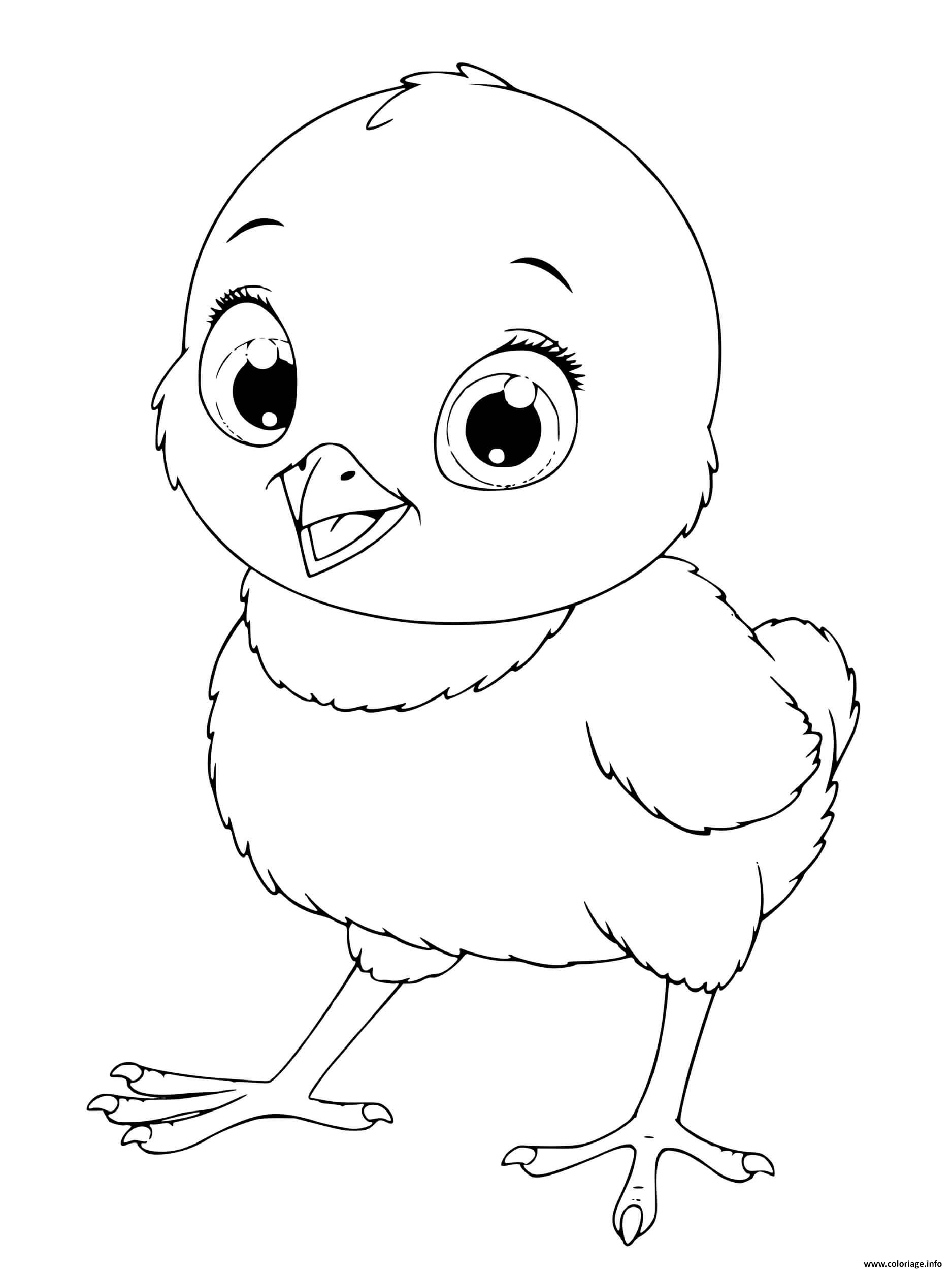 Coloriage Poussin Kawaii Dessin Poussin À Imprimer dedans Coloriage Dessin Facile