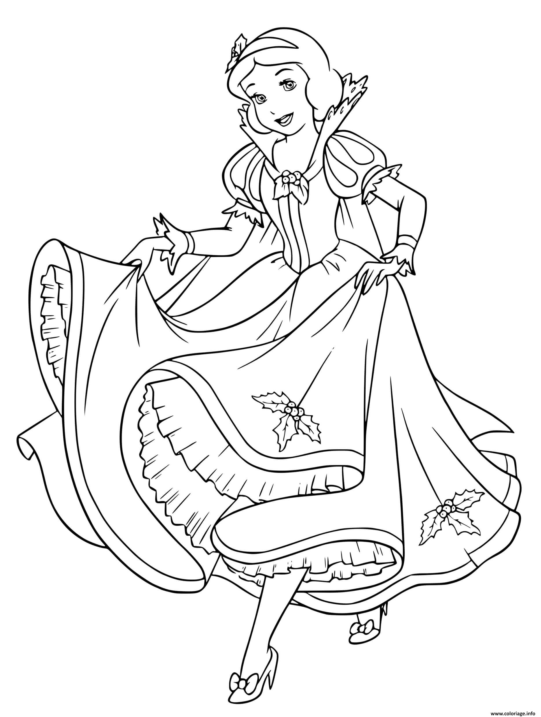 Coloriage Princesse Blanche Neige Attend Son Prince serapportantà Coloriage Dessin Princesse