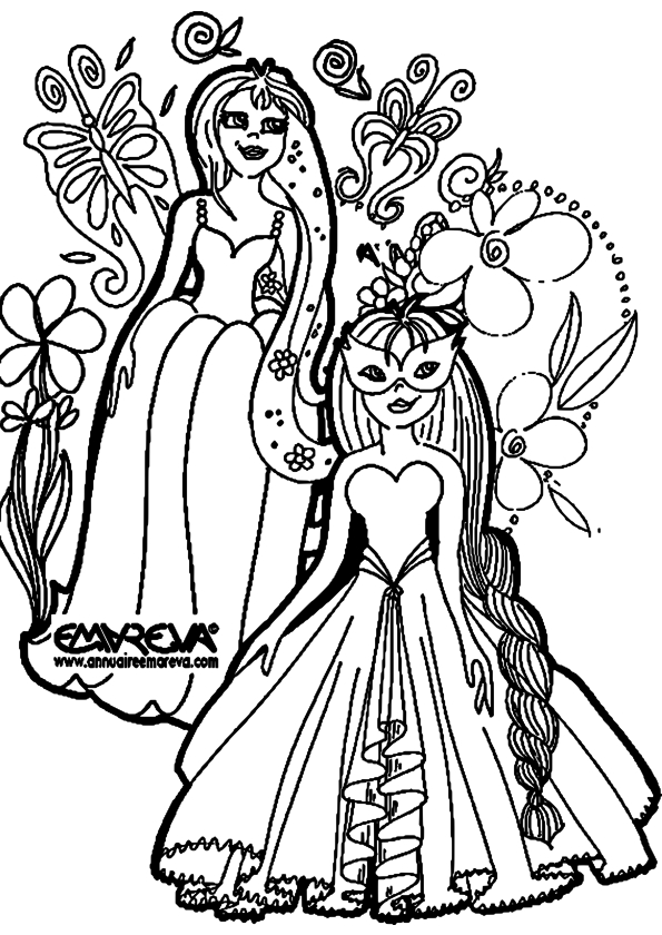 Coloriage Princesse Carnaval À Imprimer concernant Un Coloriage De Princesse,