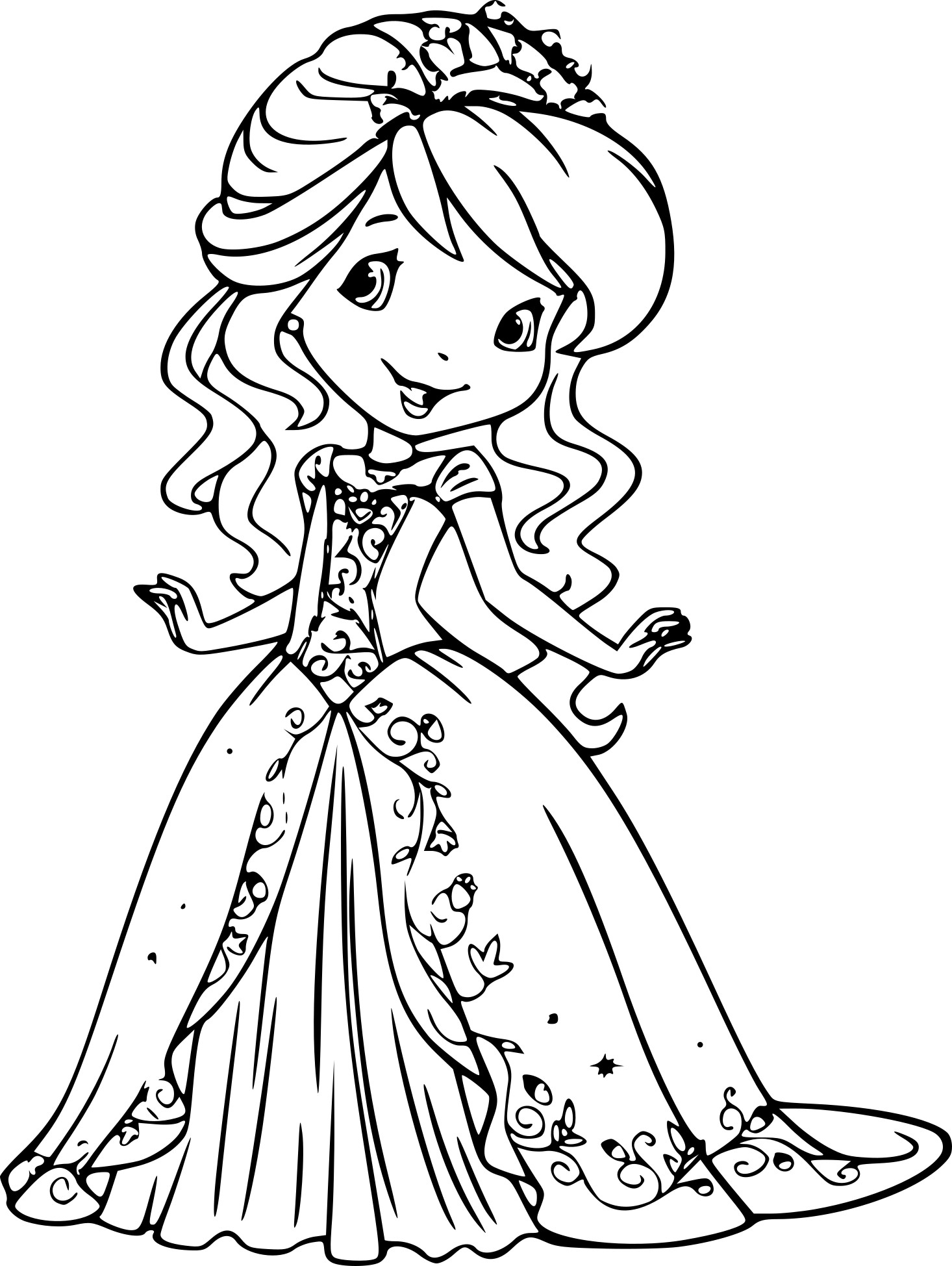 Coloriage Princesse Charlotte Aux Fraises À Imprimer Gratuit tout Coloriage Dessin Princesse