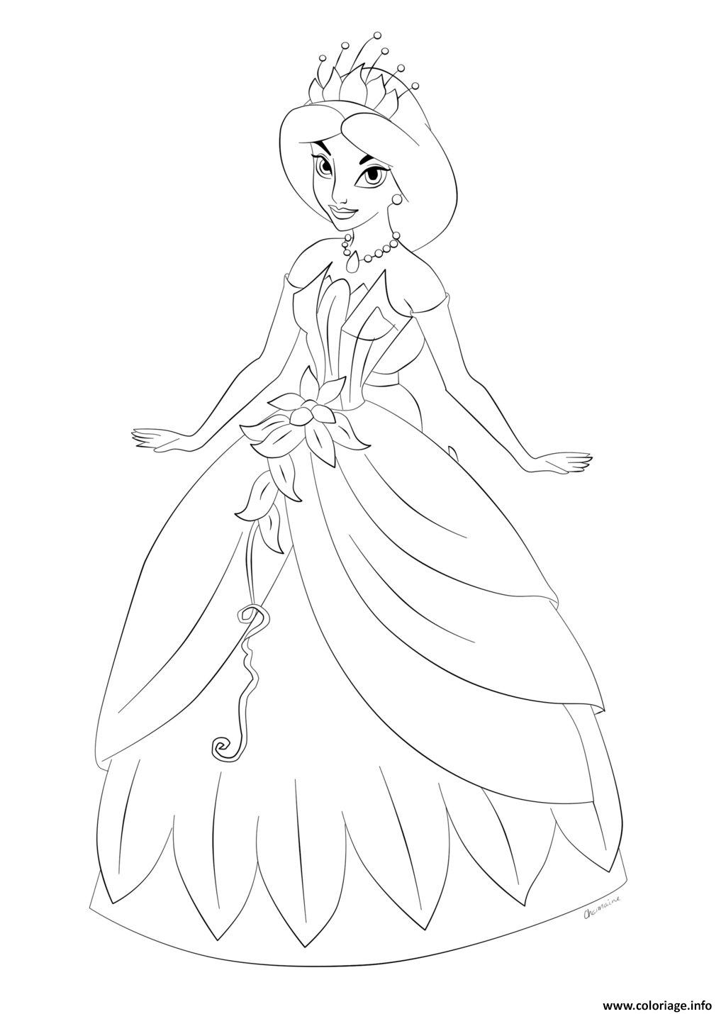 Coloriage Princesse Disney Jasmine Et Sa Magnifique Robe destiné Coloriage Dessin Robe