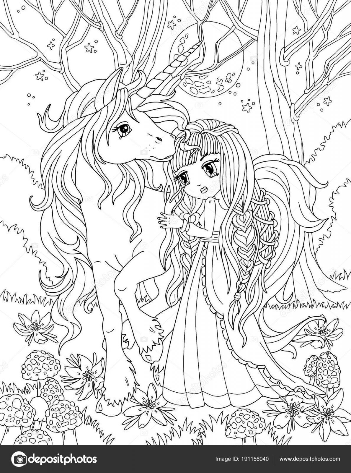 Coloriage Princesse Et Licorne À Imprimer | Unicorn intérieur Coloriage Unicorn A Imprimer