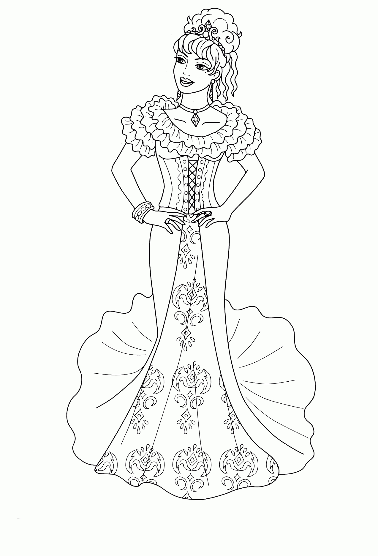 Coloriage - Princesse Milena encequiconcerne Coloriage Dessin Princesse