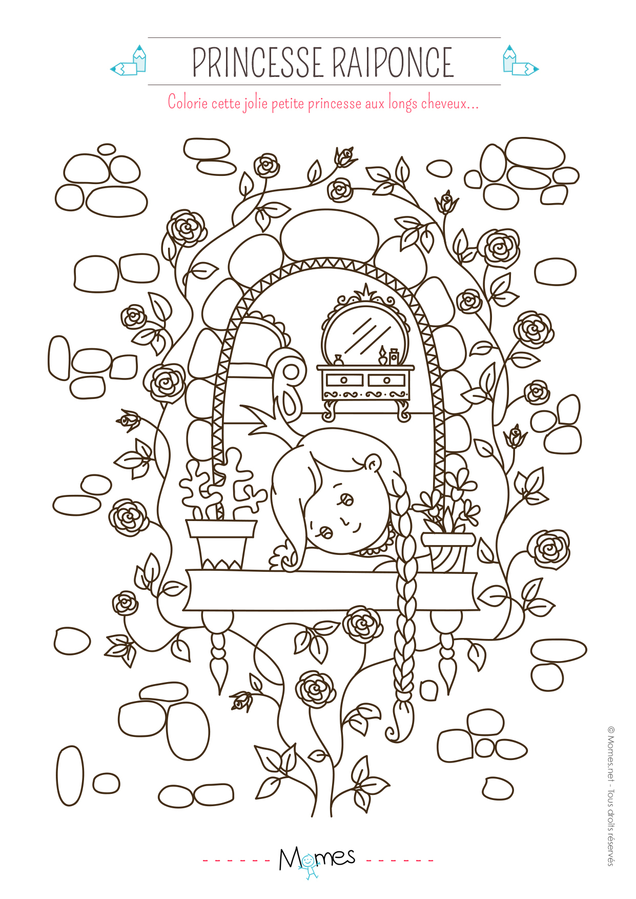 Coloriage Princesse Raiponce | Momes destiné Coloriage Coloriage,