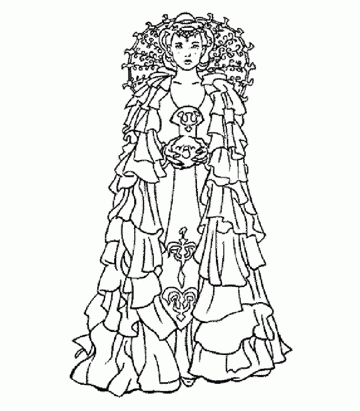 Coloriage | Princesse | Robe-De-Princesse-13 encequiconcerne Coloriage Robe,