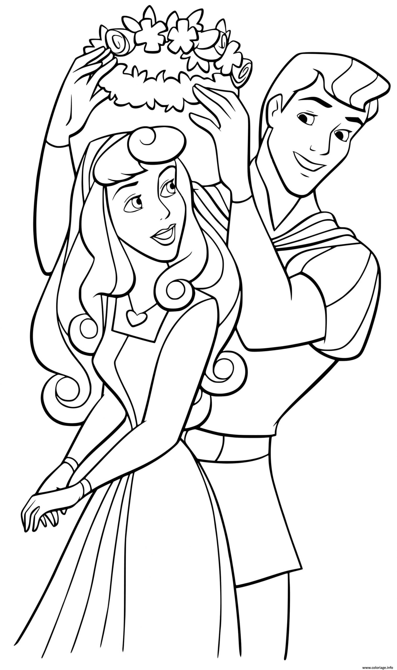 Coloriage Princesse Rose La Belle Au Bois Dormante Et Son pour Coloriage Dessin À Imprimer