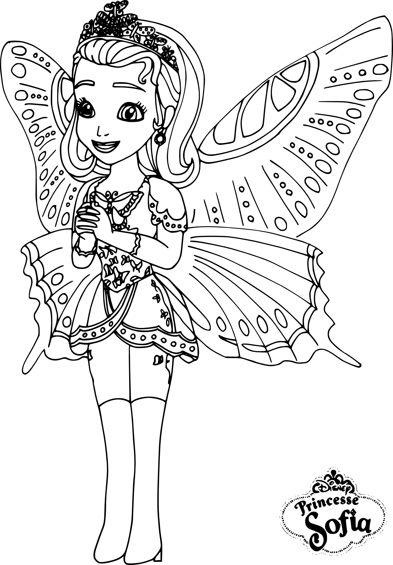 Coloriage Princesse Sofia Papillon À Imprimer avec A Imprimer Coloriage