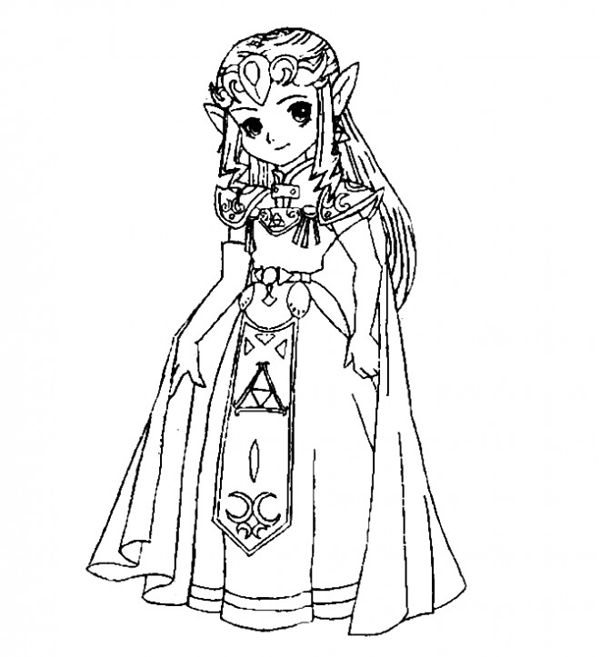 Coloriage Princesse Zelda Mignonne Dessin Gratuit À Imprimer tout Coloriage Dessin Twilight Facile