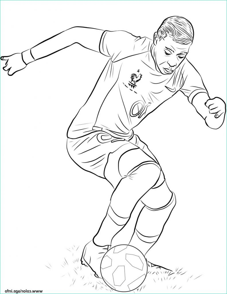 Coloriage Psg Bestof Image Coloriage Kylian Mbappe Joueur dedans Coloriage M Bappe