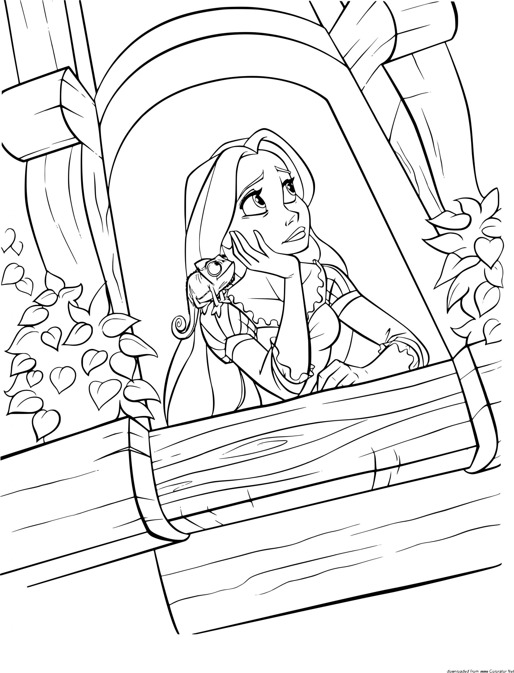 Coloriage Raiponce encequiconcerne Coloriage Raiponce,