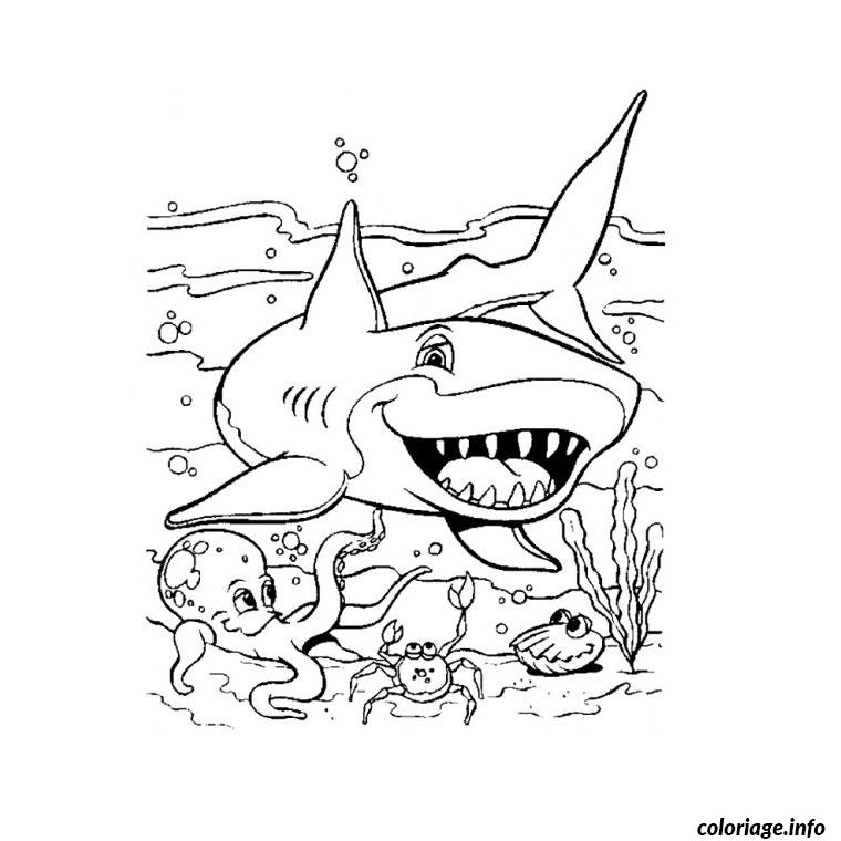 Coloriage Requin Dessin Animaux À Imprimer à Coloriage Requin