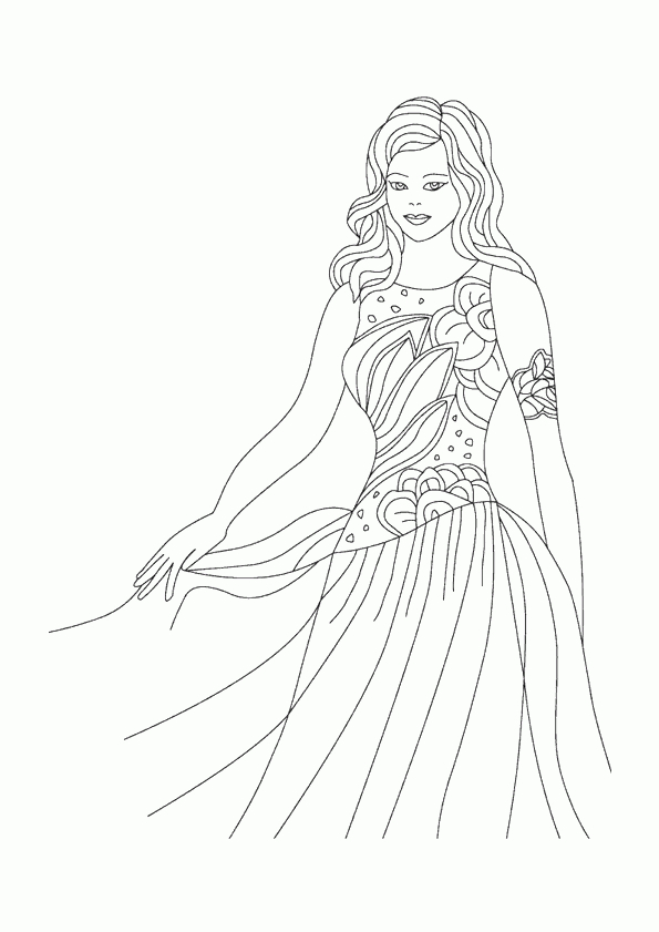 Coloriage Robe De Princesse concernant Coloriage Dessin Robe