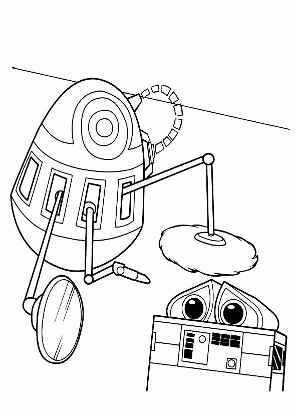 Coloriage - Robot Et Wall-E intérieur Coloriage Wall E Eve