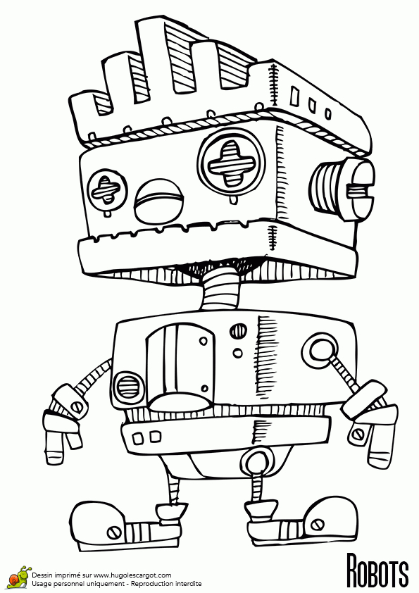 Coloriage Robot Radiateur Sur Hugolescargot avec Coloriage Robot