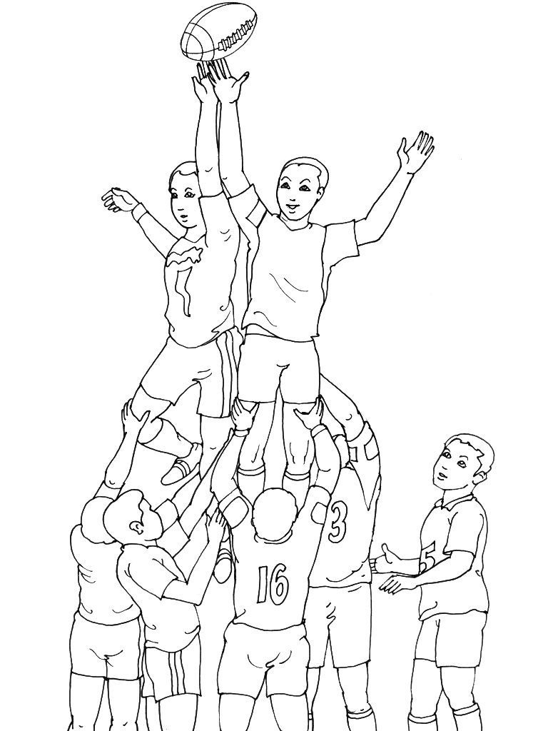 Coloriage Rugby 15 - Coloriage Rugby - Coloriages Sports pour Coloriage Dessin Rugby