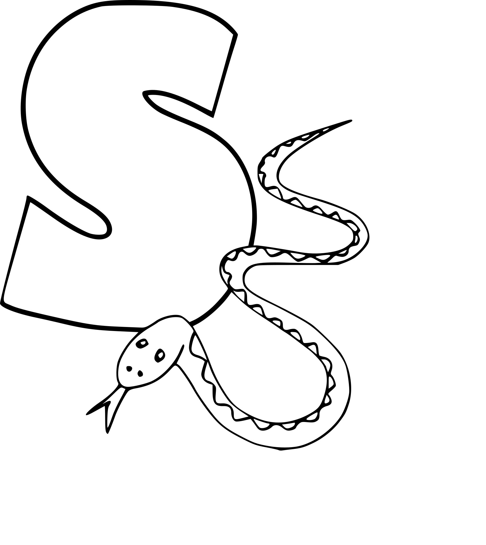 Coloriage S Comme Serpent À Imprimer encequiconcerne S Dessin Lettre