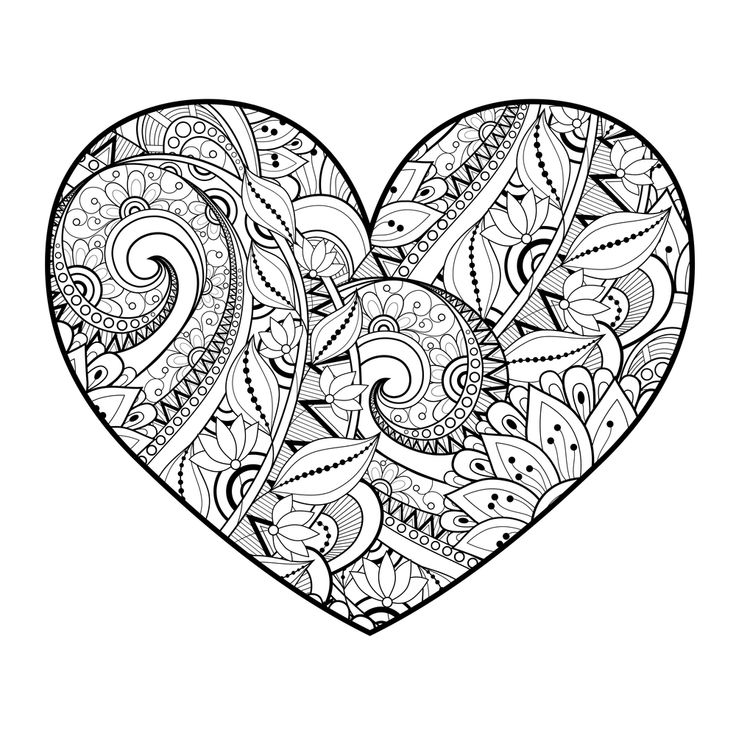 Coloriage Saint-Valentin : Un Cœur Géant | Love Coloring à Coloriage Coeur