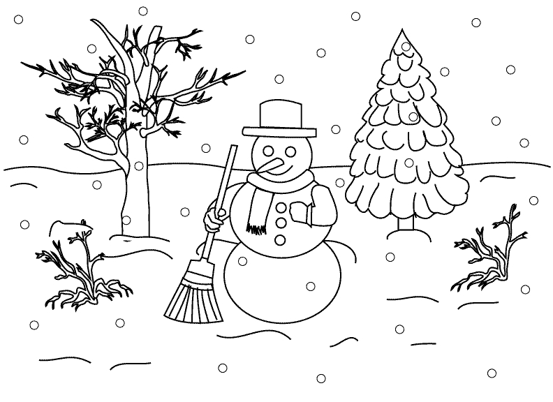 Coloriage Saison Hiver #164453 (Nature) - Album De Coloriages concernant Coloriage D&amp;#039;Hiver,