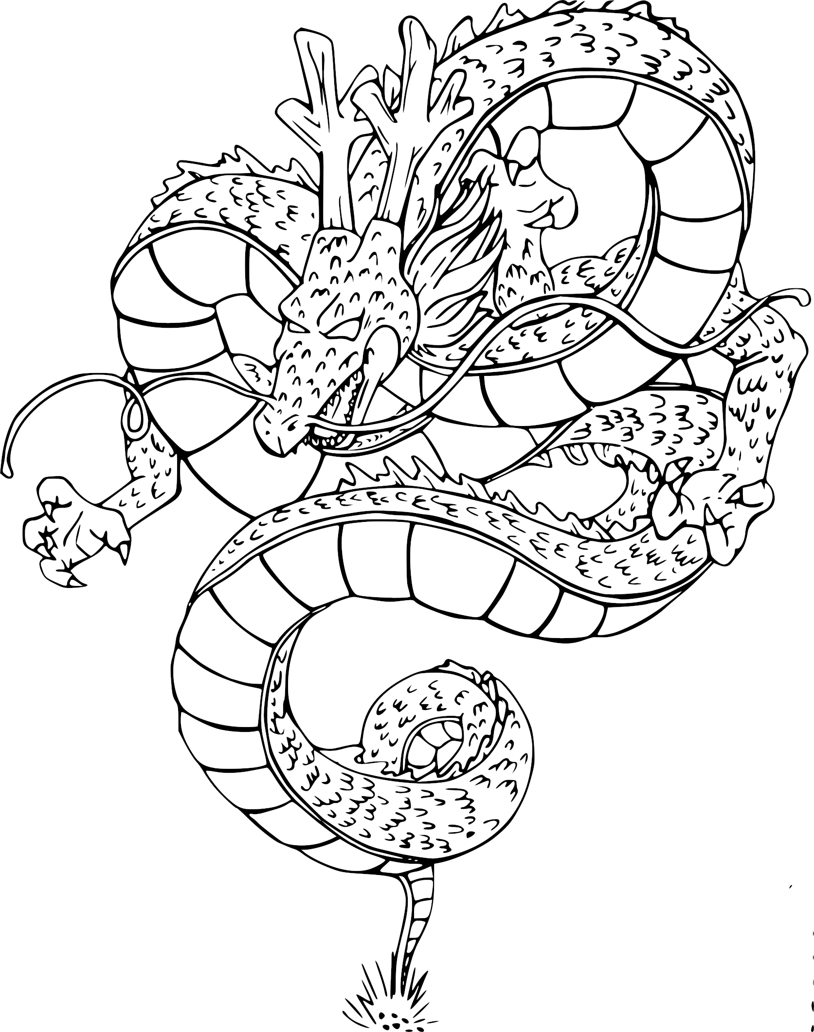 Coloriage Shenron Le Dragon Dans Dbz À Imprimer Et Colorier pour Coloriage Dessin Dragon