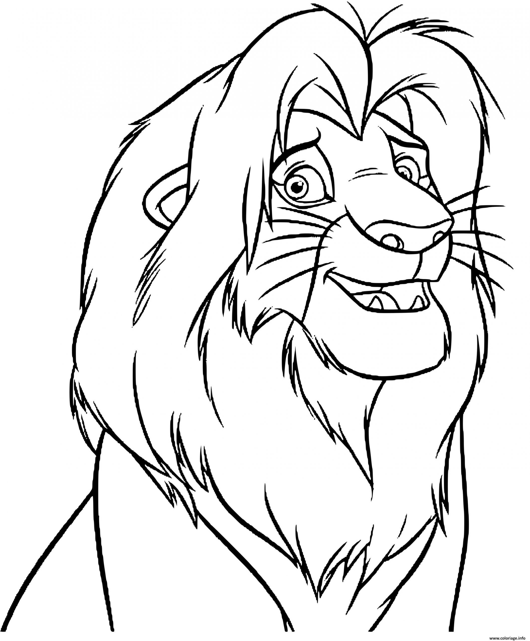 Coloriage Simba Grandit Vite La Garde Du Roi Lion Dessin concernant Coloriage Lion