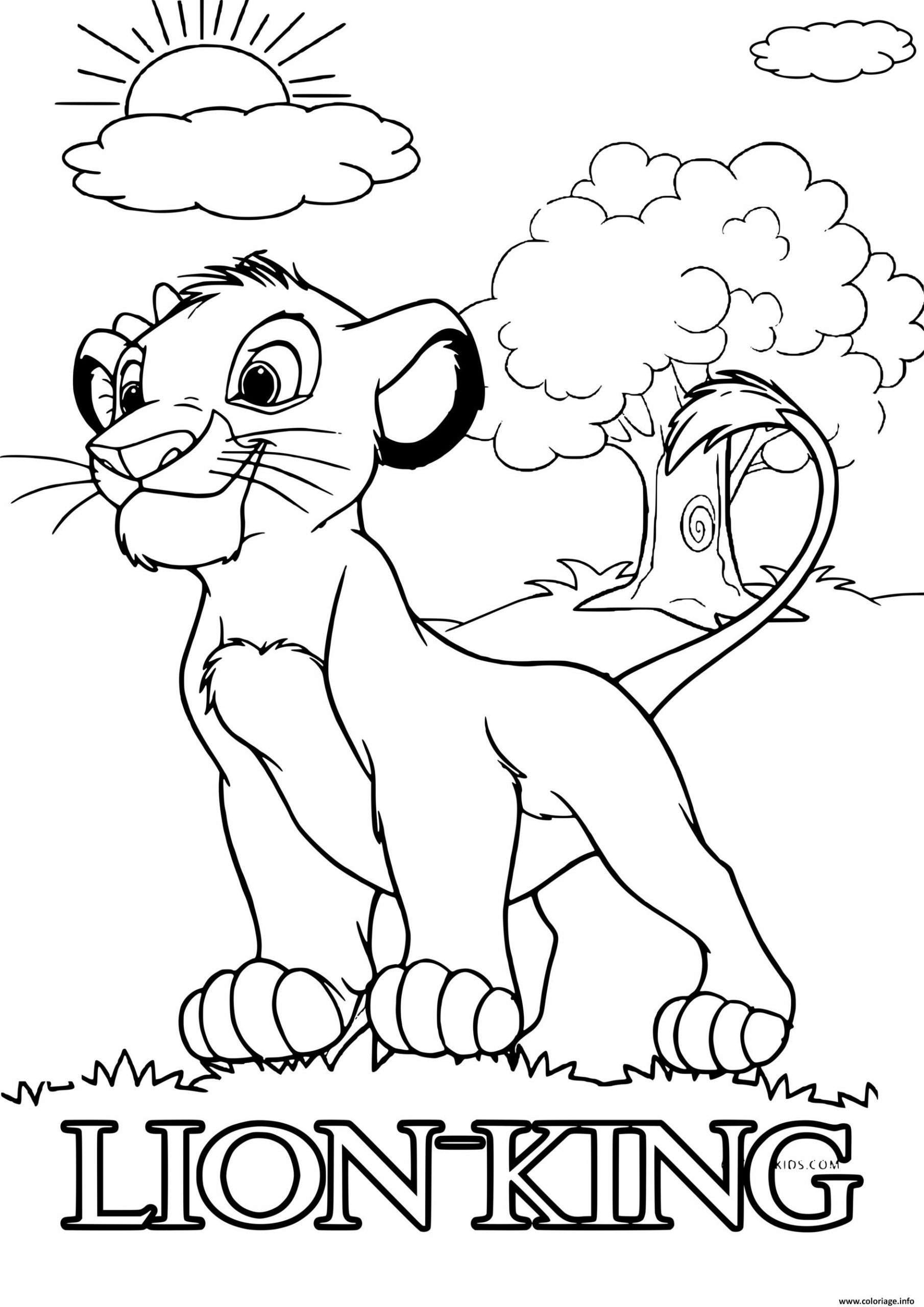 Coloriage Simba Veut Devenir Le Roi Sage Et Avise Dessin avec Dessin Roi Lion