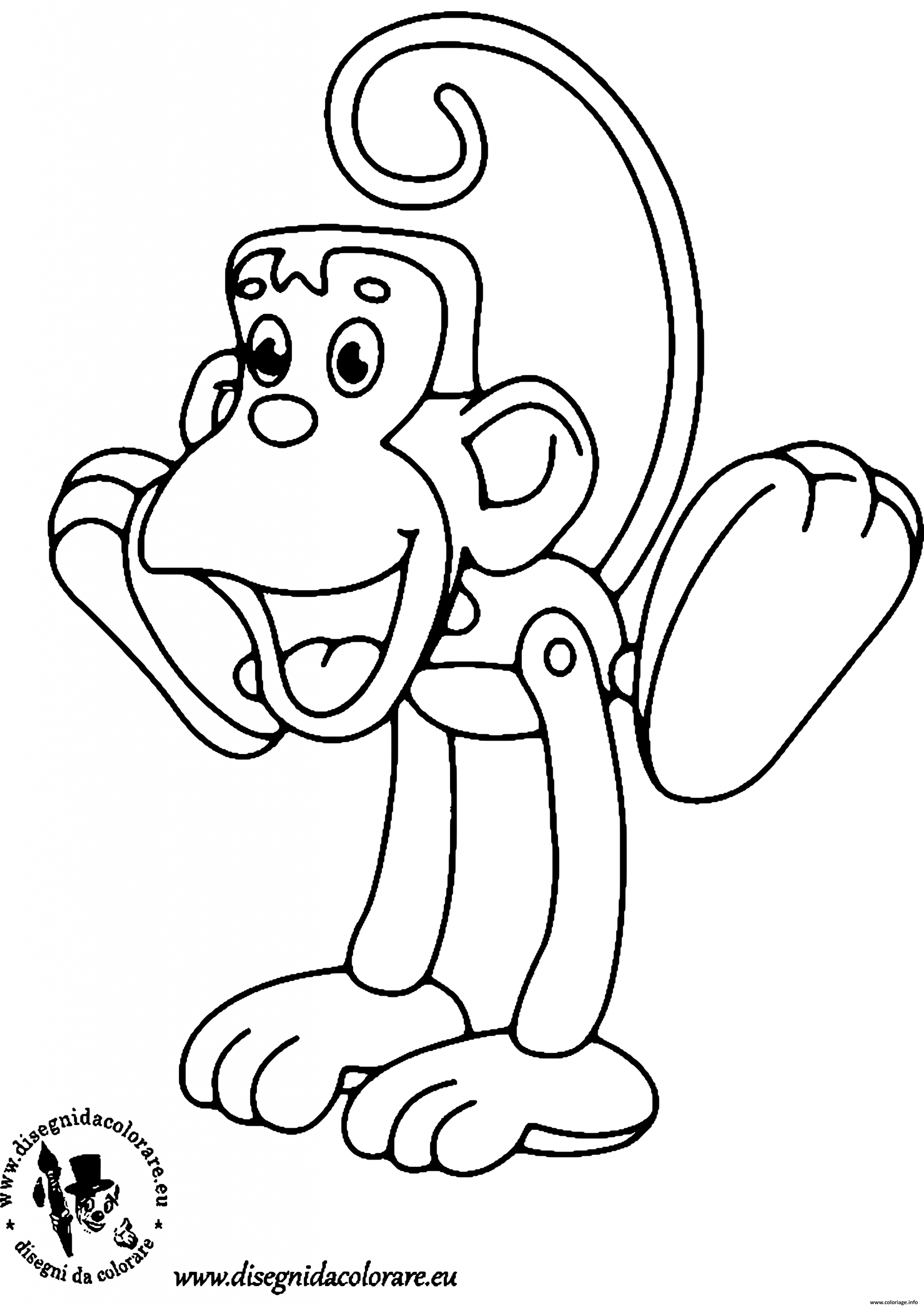 Coloriage Singe Rigolo Dessin Singe À Imprimer dedans Coloriage Dessin Animaux