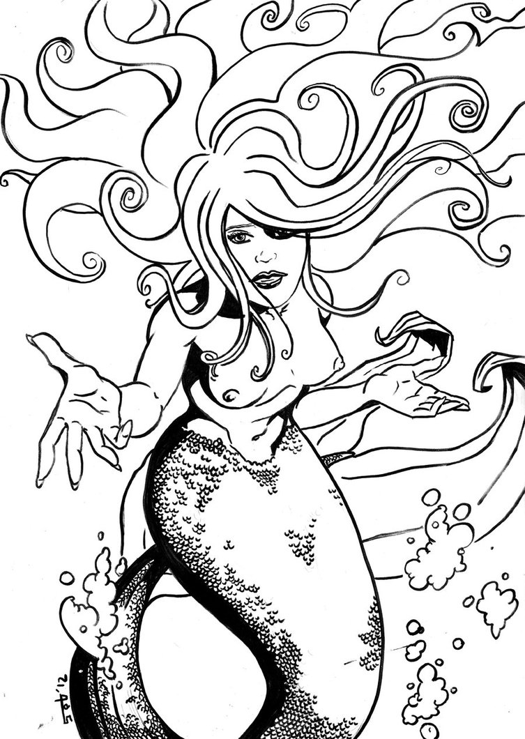 Coloriage Sirène #147279 (Personnages) - Album De Coloriages encequiconcerne Dessin Sirene