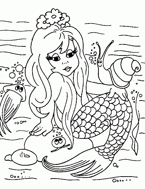 Coloriage Sirene Dans L&amp;#039;Eau À Imprimer intérieur Coloriage Dessin Sirene