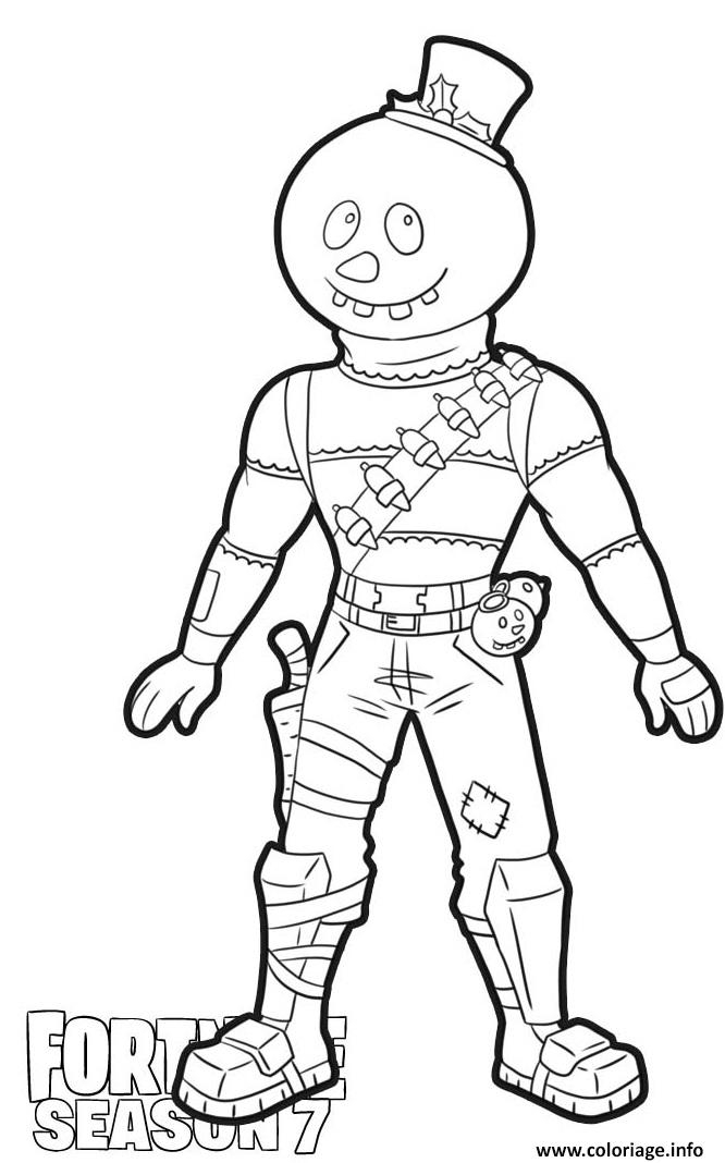 Coloriage Slushy Soldier Skin From Fortnite Season 7 tout Fortnite Saison 7 Dessin