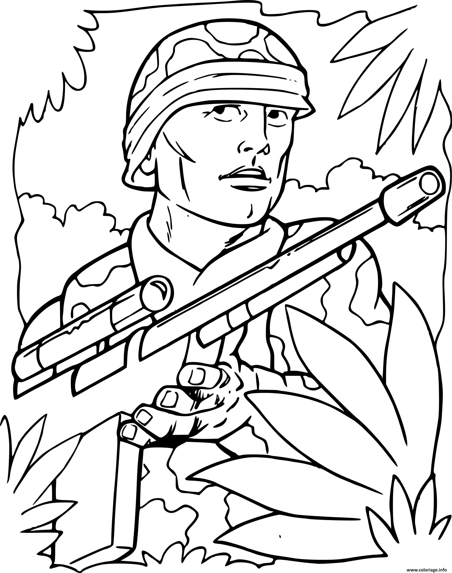 Coloriage Soldat De Guerre Dans La Foret Dessin Militaire destiné Coloriage De Précision