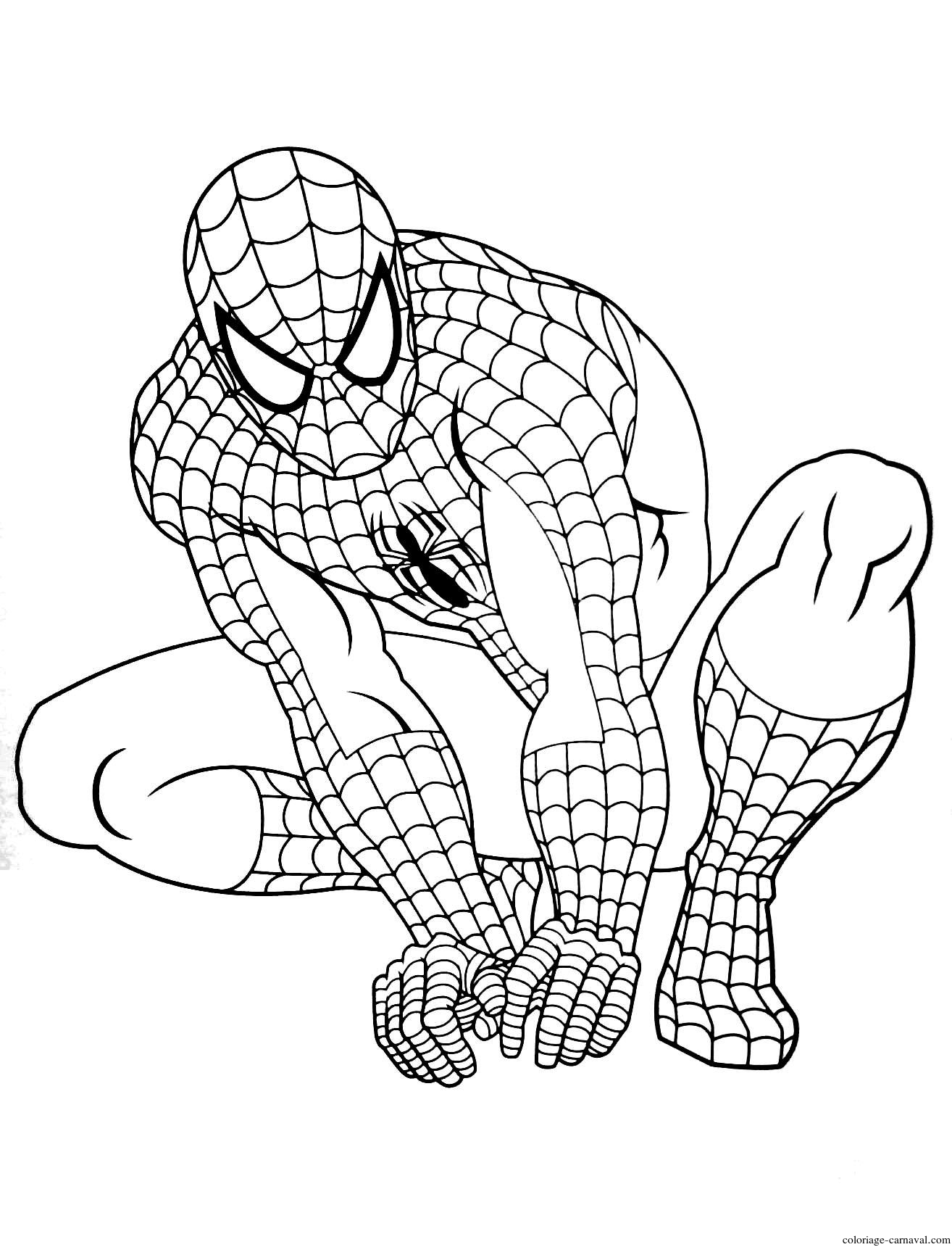 Coloriage Spiderman 9 À Imprimer Gratuit à Coloriage Spiderman