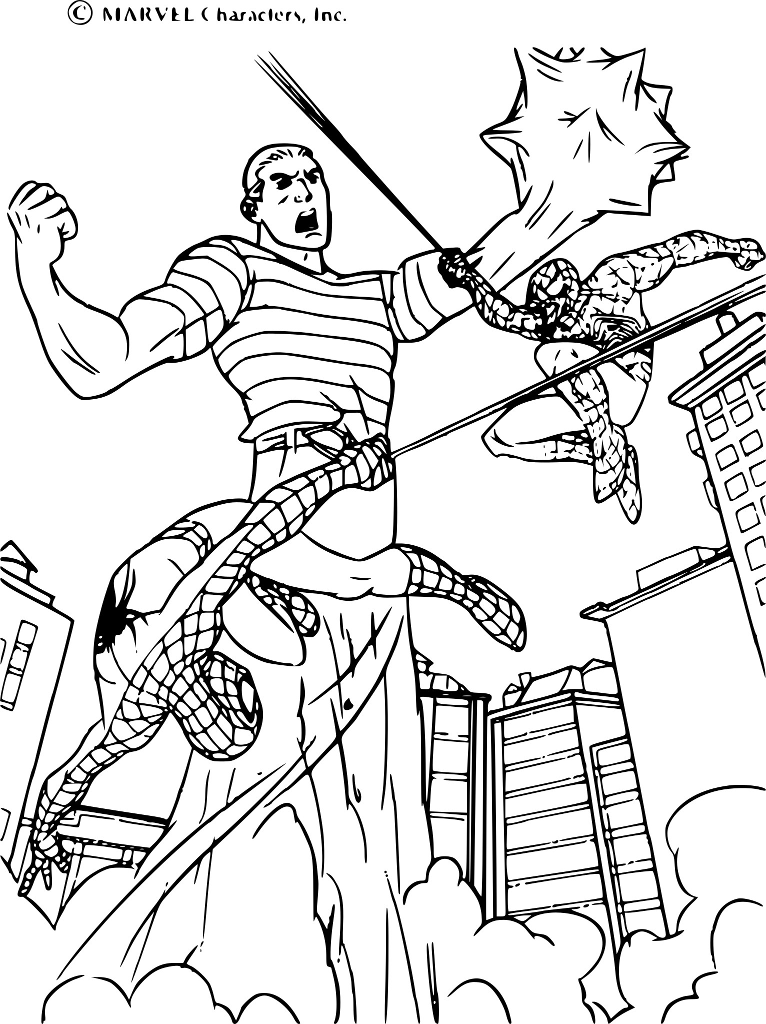 Coloriage Spiderman Bagarre À Imprimer Sur Coloriages à Coloriage Spiderman