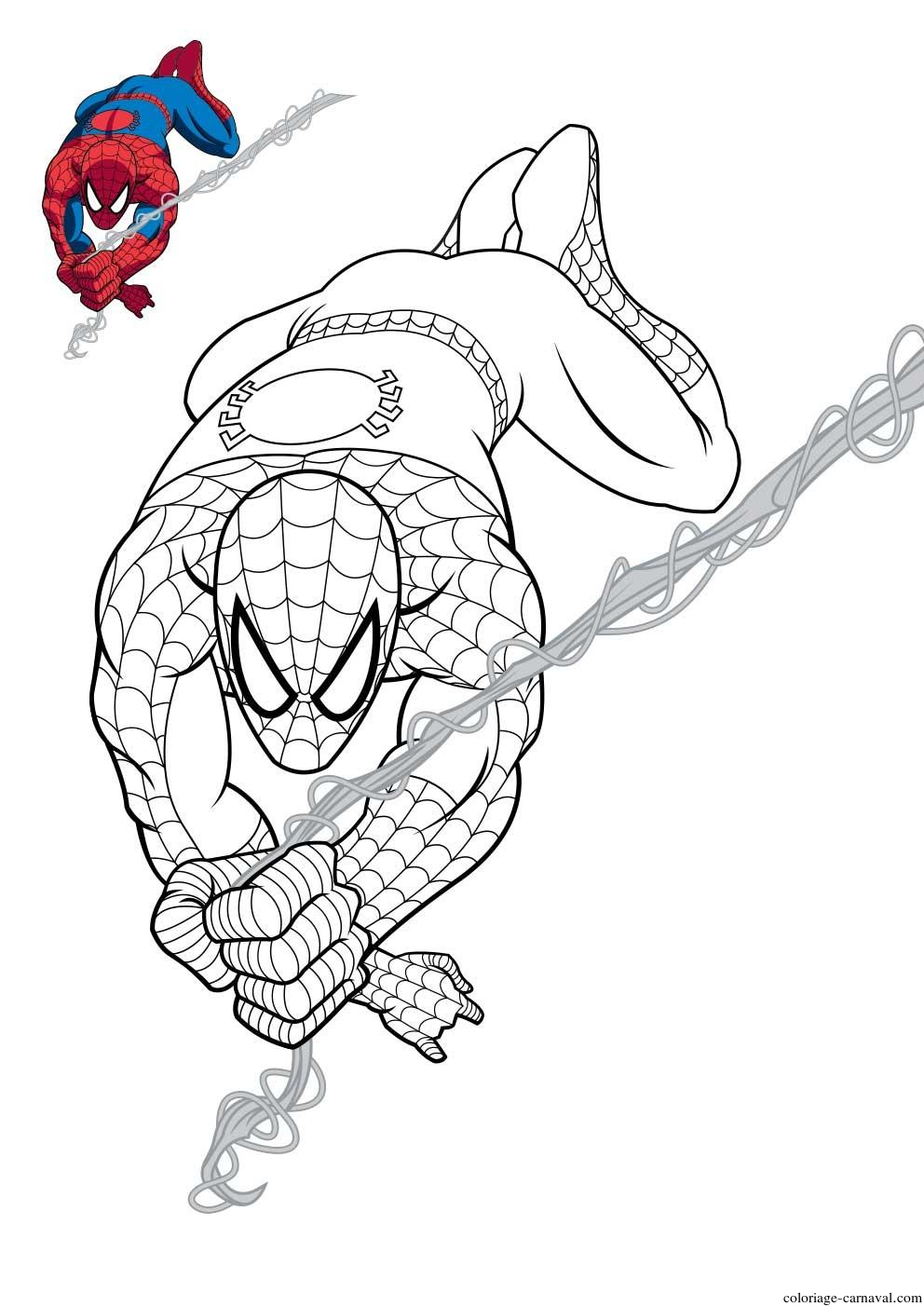 Coloriage Spiderman En Plein Action Dessin Gratuit serapportantà Coloriage Action,