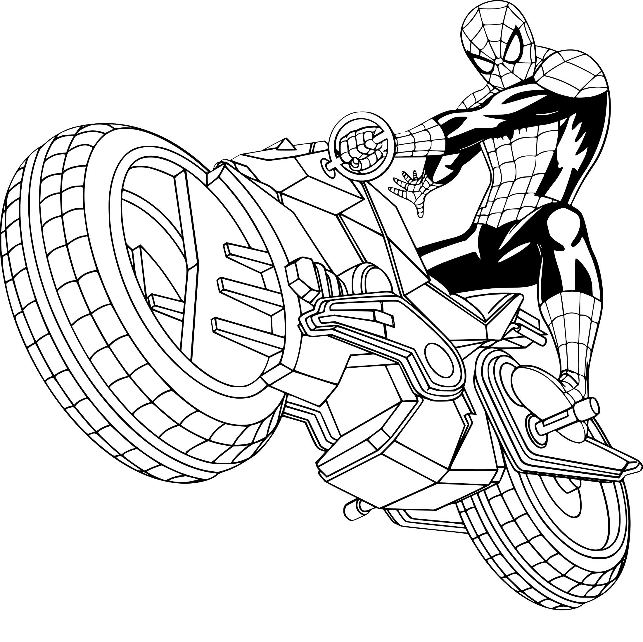 Coloriage Spiderman Moto Gratuit À Imprimer - Coloriages tout Coloriage Dessin Spiderman