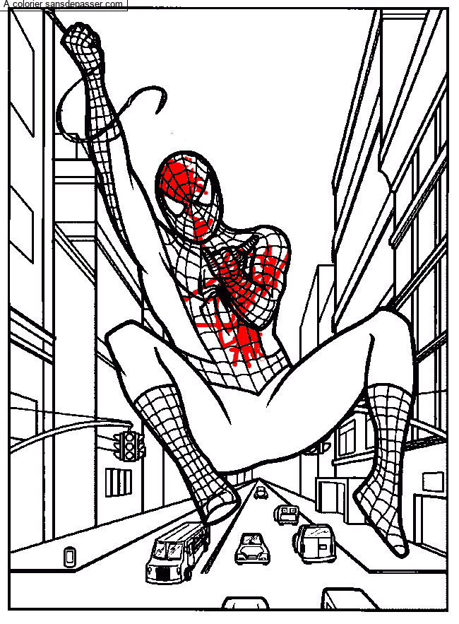 Coloriage Spiderman - Sans Dépasser dedans Coloriage Dessin Spiderman