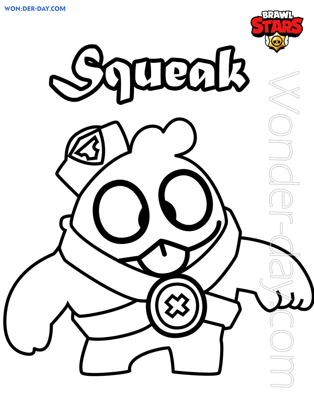 Coloriage Squeak Brawl Stars | Wonder Day — Coloriages pour Coloriage Brawl Stars