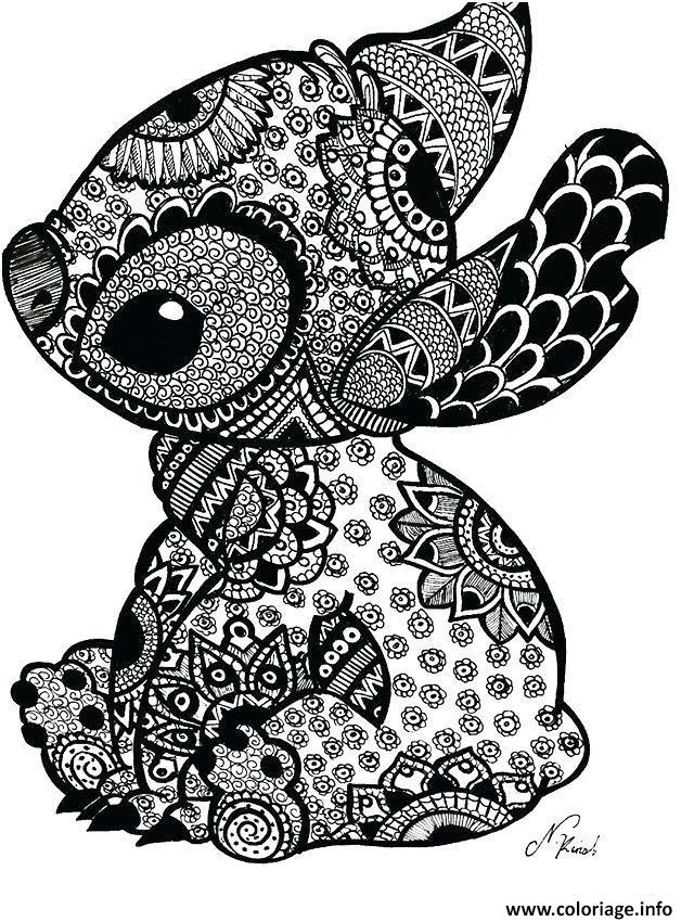 Coloriage Stitch Disney Adulte Difficle Comlexe Dessin pour Coloriage À Imprimer,